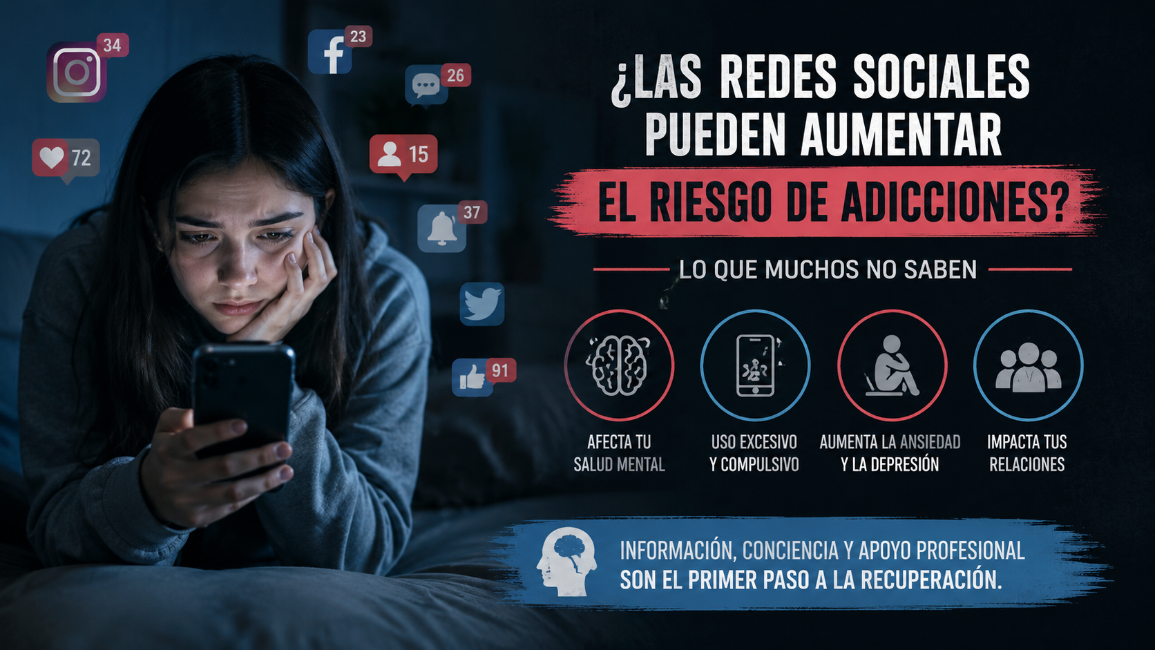 ¿Las redes sociales pueden aumentar el riesgo de adicciones? Lo que muchos no saben