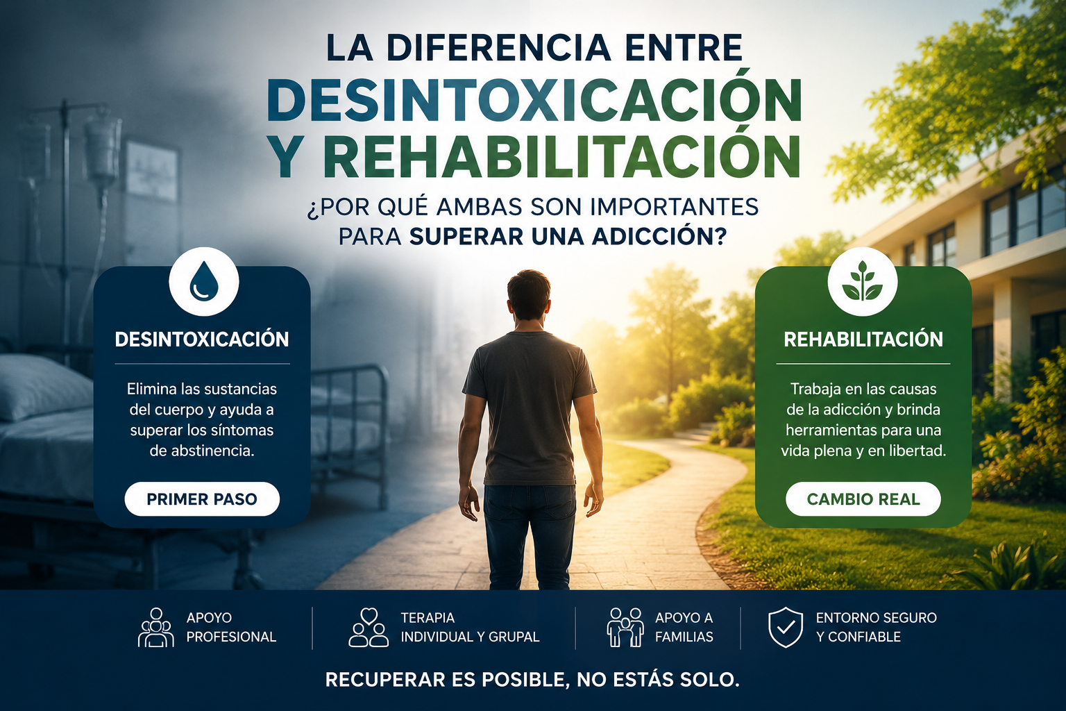 La diferencia entre desintoxicación y rehabilitación